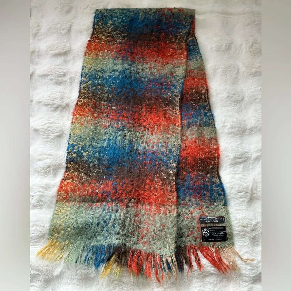 Simons Importation De France 20% Mohair Lightweight Scarf 🧣-Fall colors 🔥